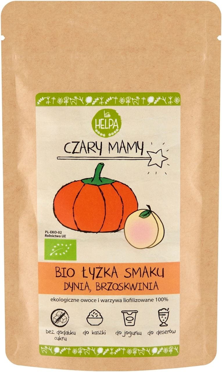 Cuillère à soupe d'arôme potiron et pêche (poudre lyophilisée de potiron et pêche) BIO 40 g - HELPA