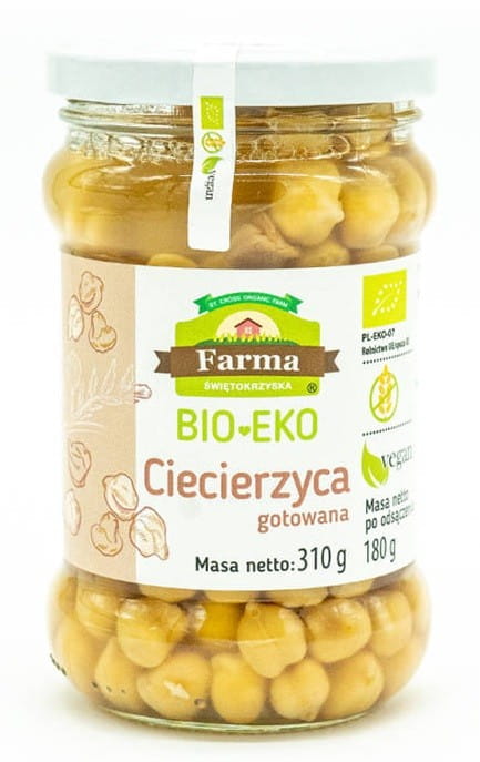 Pois chiches sans gluten en saumure BIO 310 g (180 g) - FARMA ŚWIĘTOKRZYSKA