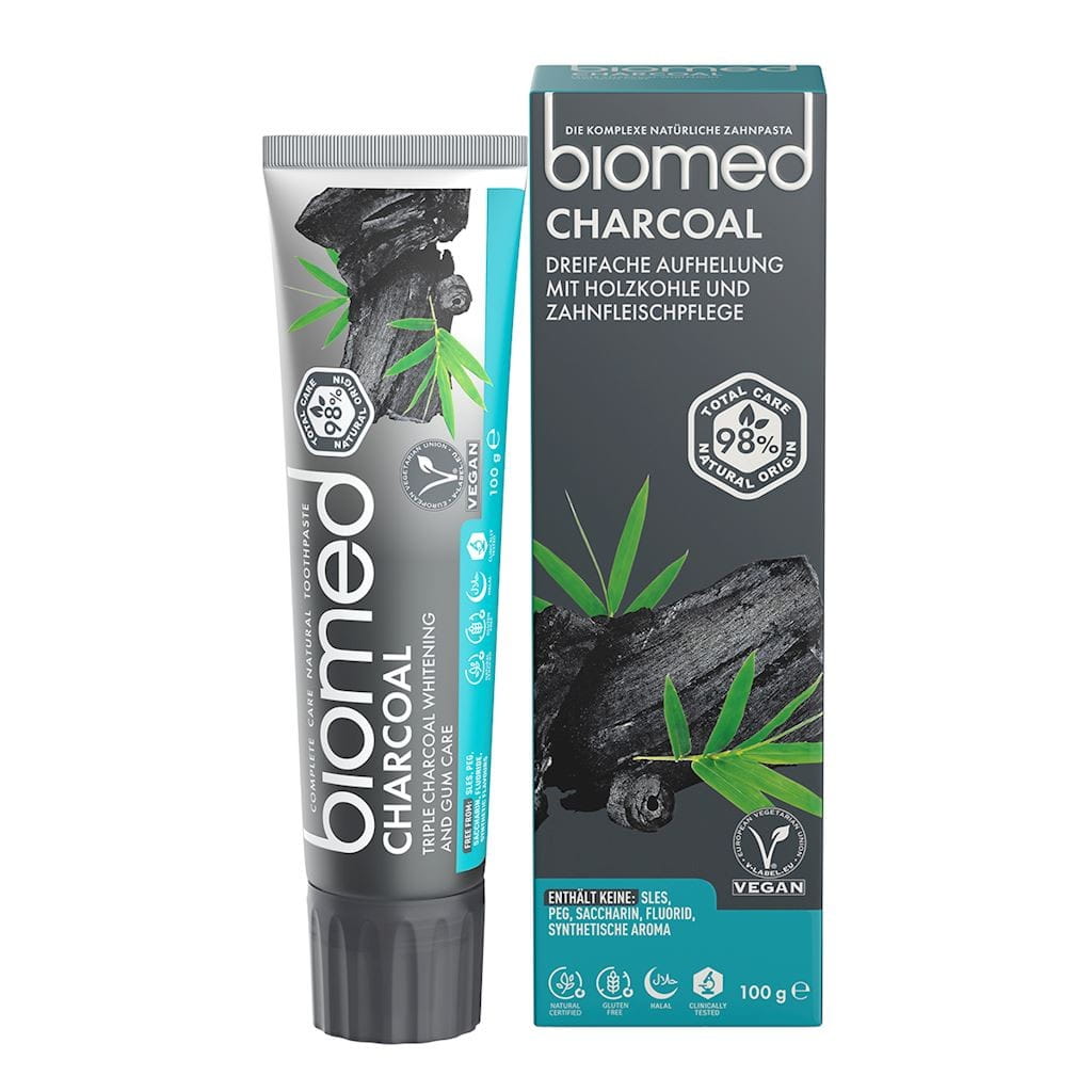 Dentifrice au charbon sans fluor 100 g - BIOMED