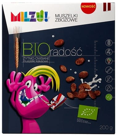 Coquilles de seigle et d'avoine au cacao "joy" BIO 200 g - MILZU