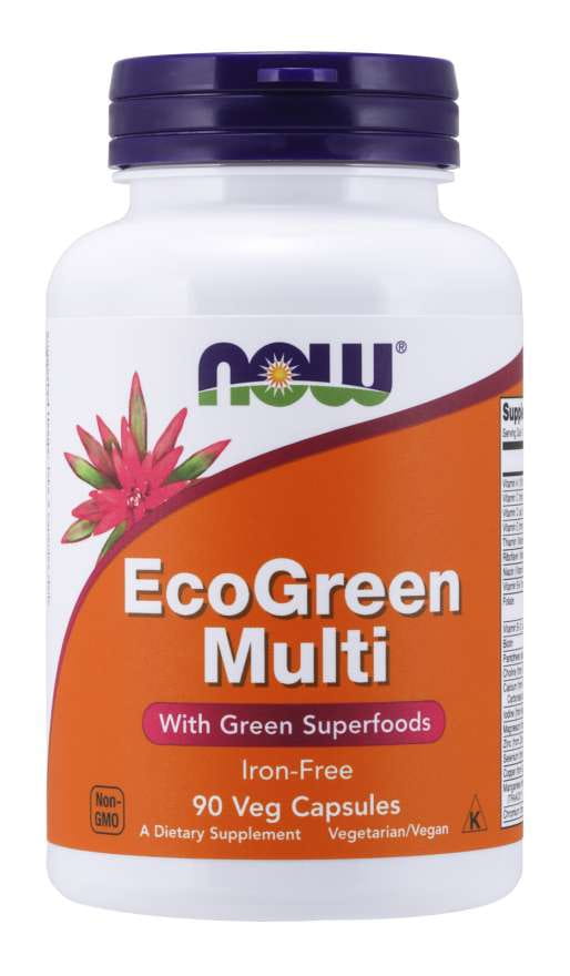 Ecogreen multi set de vitamines et minéraux sans fer 90 gélules NOW FOODS