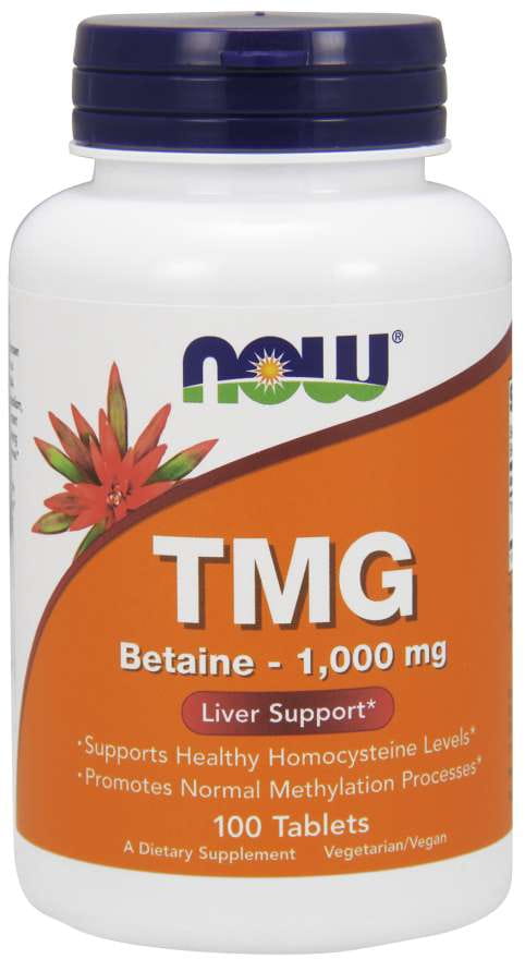 TMG triméthylglycine bétaïne anhydre 1000 MG 100 comprimés NOW FOODS