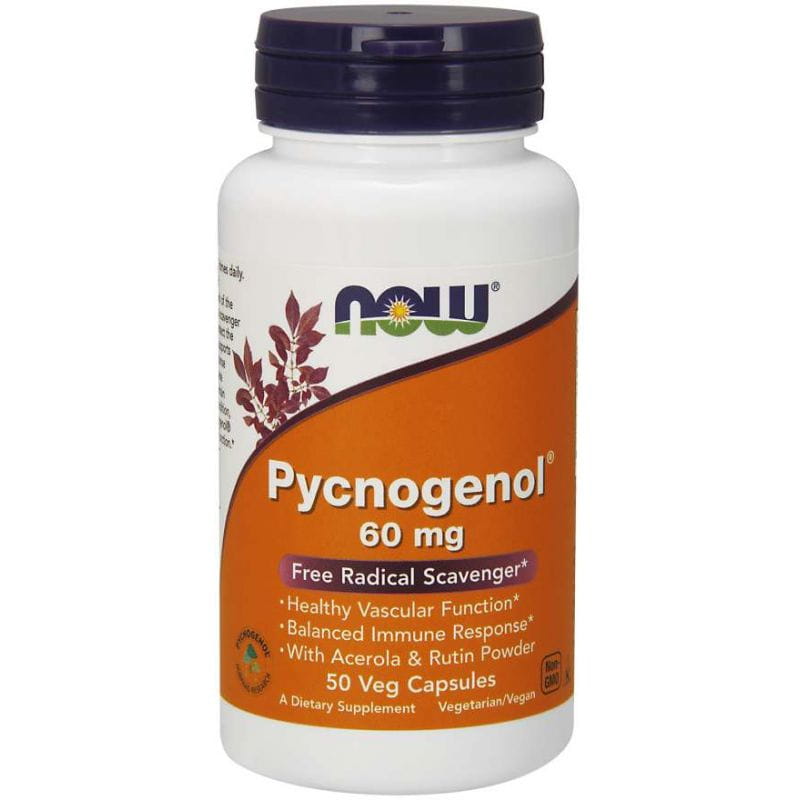 Pycnogenol 60 MG 50 gélules Pin maritime français NOW FOODS