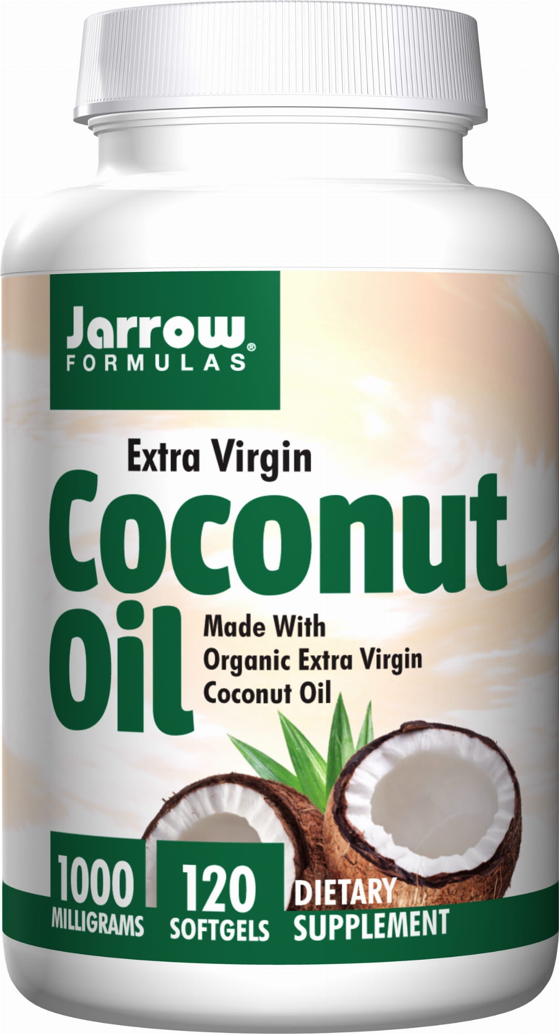 Huile de noix de coco écologique extra vierge 120 gélules JARROW FORMULAS