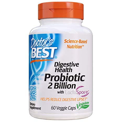 Probiotique santé digestive avec lactospore Probiotique 2 milliards ufc 60 gélules DOCTOR'S BEST