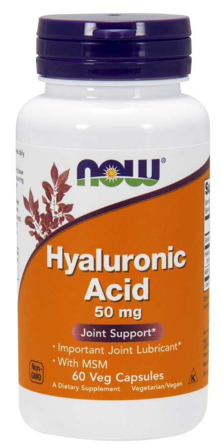 Acide hyauluronique avec MSM acide hyaluronique 50 MG et MSM 450 MG 60 gélules NOW FOODS