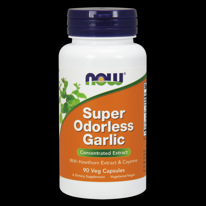 Ail super inodore ail et aubépine et poivre de Cayenne 90 capsules NOW FOODS