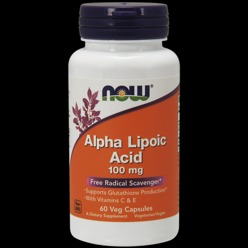 ALA Acide Alpha Lipoïque 100 MG et Acide Ascorbique et Vitamine E 60 gélules NOW FOODS