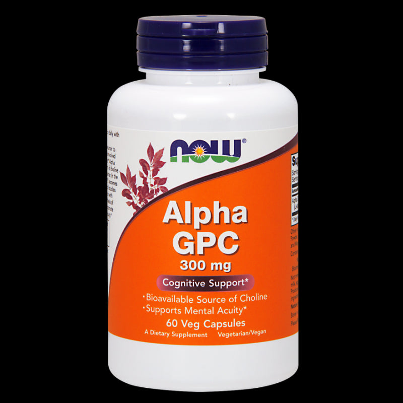 Alpha gpc 300 MG lalphaglycérylphosphorylcholine 60 gélules NOW FOODS