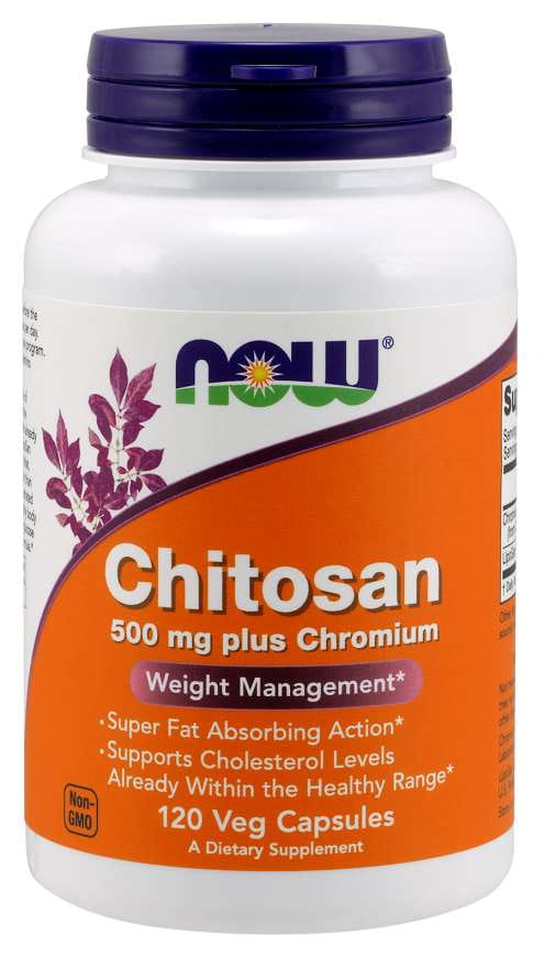 Chitosan chitosan 500 MG et chrome 100 mcg 120 gélules NOW FOODS