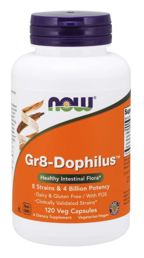 Gr8dophilus probiotique 120 gélules NOW FOODS