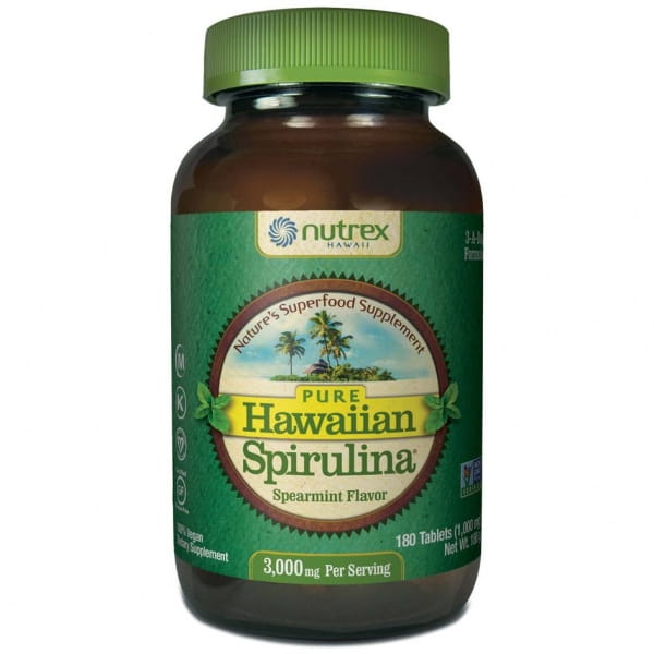 Spiruline hawaïenne pacifica 1000 MG menthe 180 comprimés CYANOTECH CO