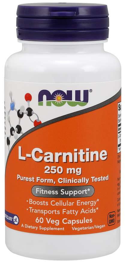 Lcarnitine carnipure 250 MG 60 gélules NOW FOODS