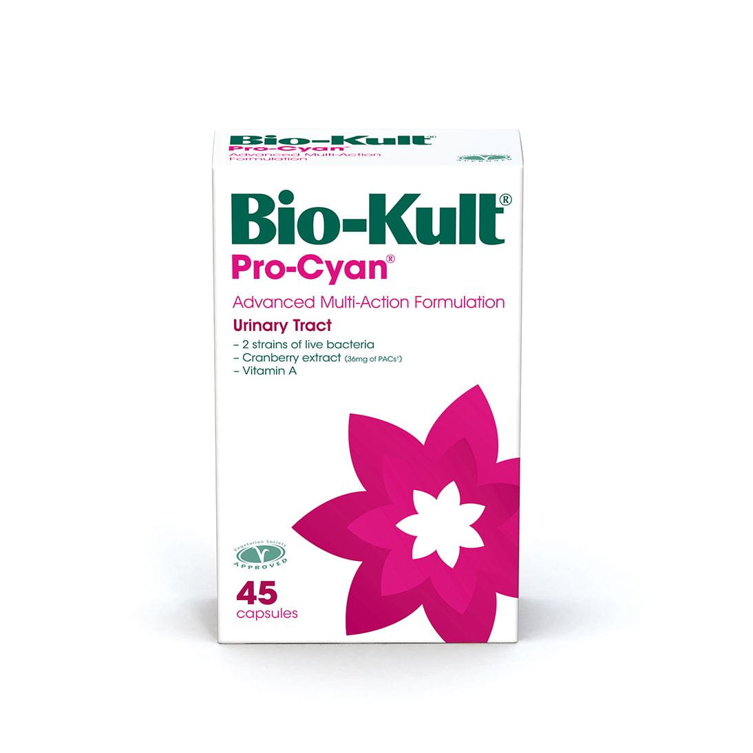 Procyan extrait de canneberge et vitamine A et 2 souches de bactéries 45 gélules BIO - KULT