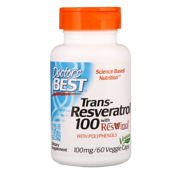 Transresvératrol 100 MG et 80 MG polyphénols 60 gélules DOCTOR'S BEST