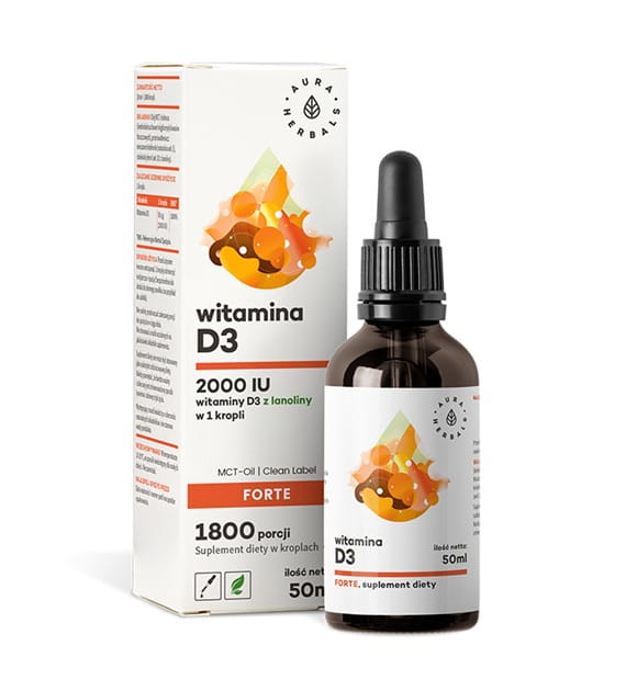 Vitamine D3 FORTE en gouttes de 50 ml AURA HERBALS