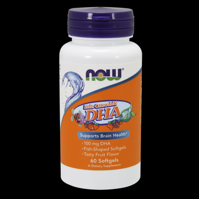 DHA à croquer pour enfants 100 MG 60 gélules NOW FOODS