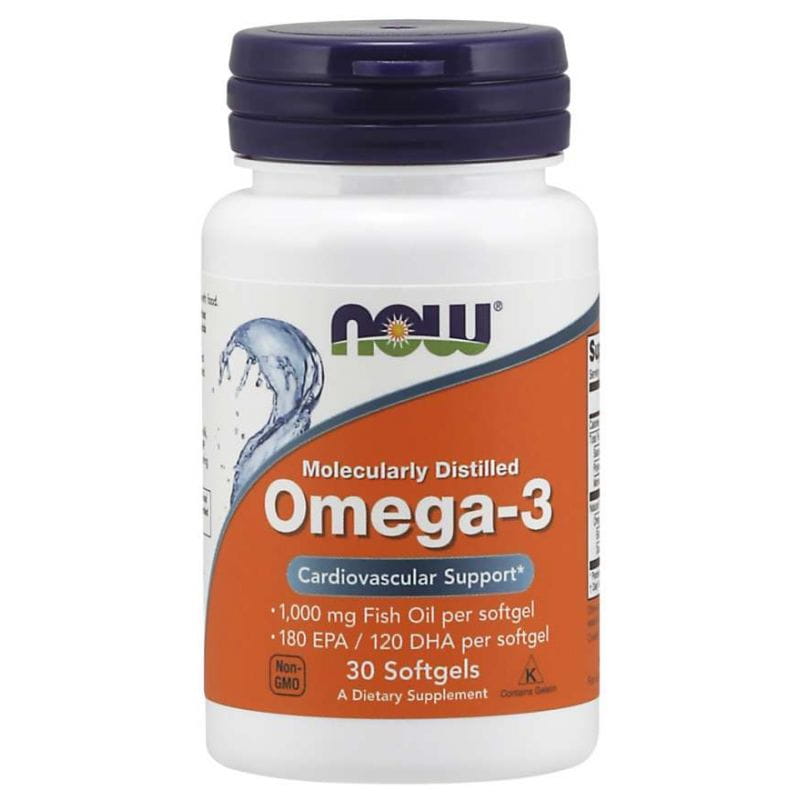 OMEGA 3 DHA 120 MG et EPA 180 MG 30 gélules NOW FOODS