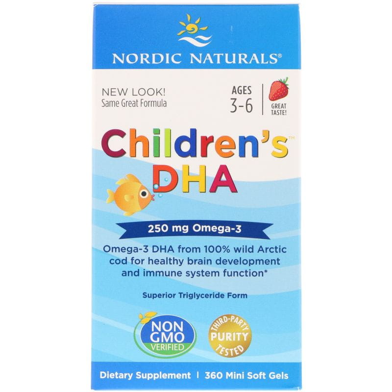 DHA pour enfants 250 MG 360 gélules NORDIC NATURALS