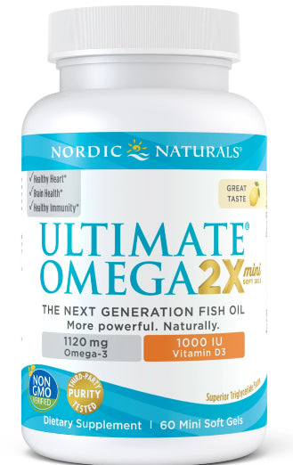 Ultime oméga 2x mini avec vitamine D3 60 gélules NORDIC NATURALS