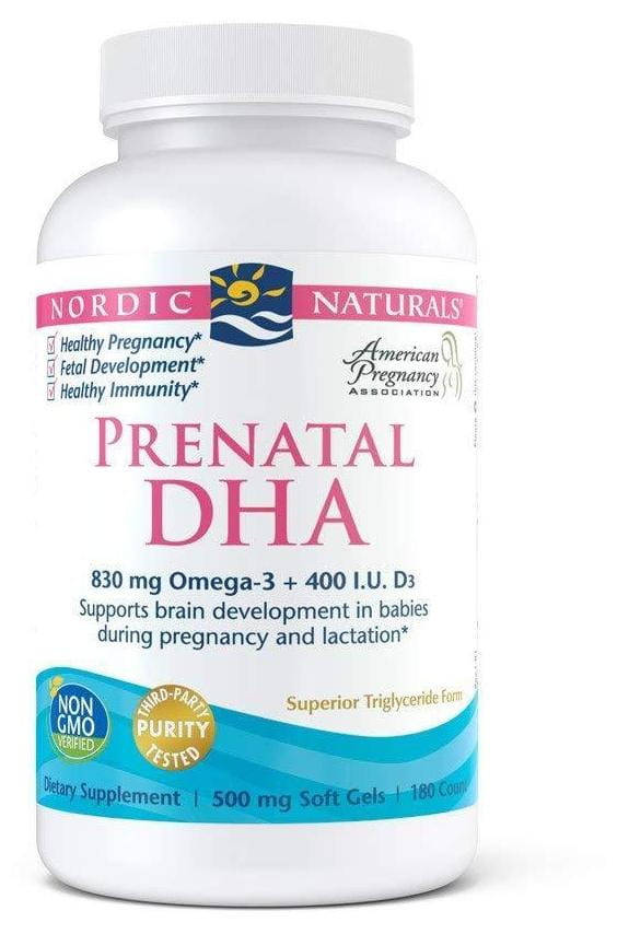 Prénatal DHA OMEGA 3 et vitamine D3 180 gélules NORDIC NATURALS
