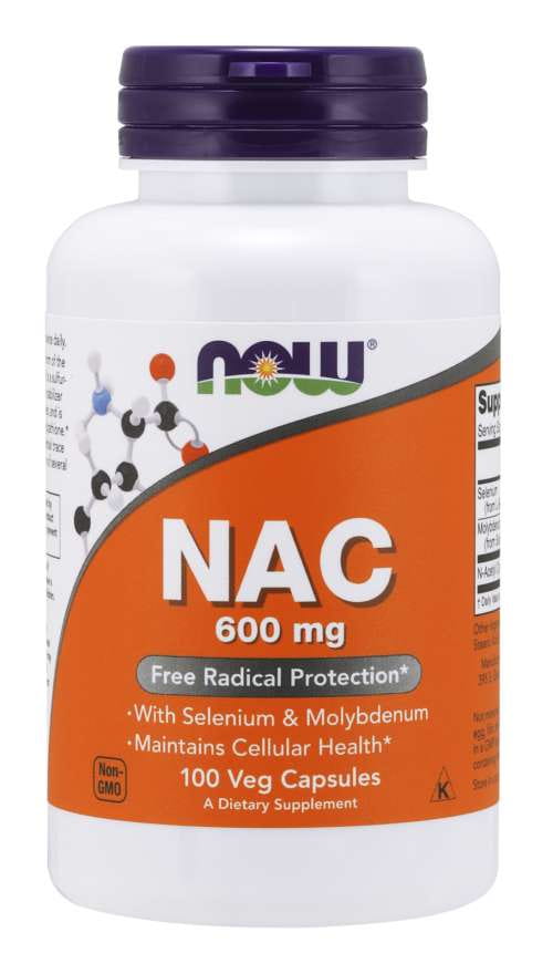 NAC nacétyllcystéine 600 MG 100 gélules NOW FOODS