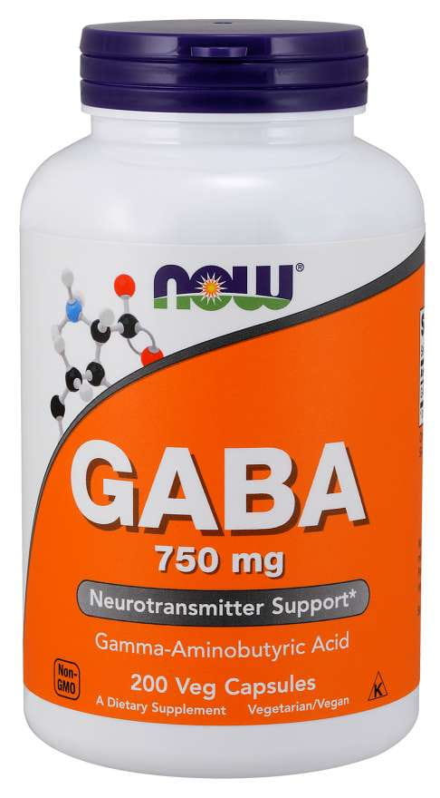 Gaba Gamma Acide Aminobutyrique 750 MG 200 gélules NOW FOODS