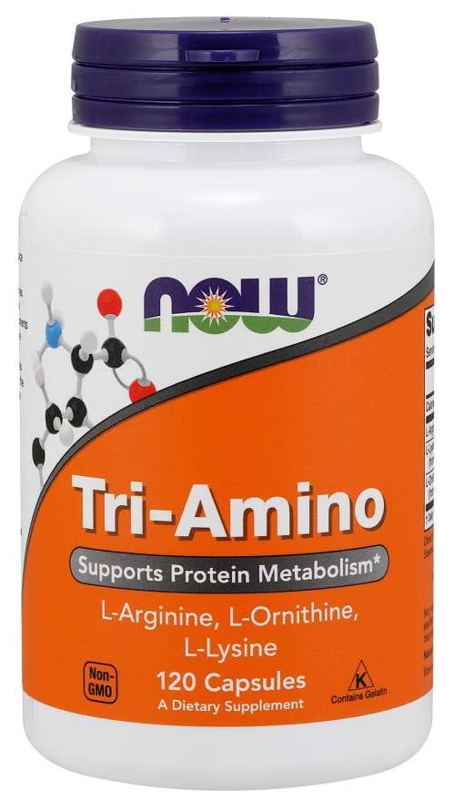Triamino larginine et lornithine et lysine 120 gélules NOW FOODS