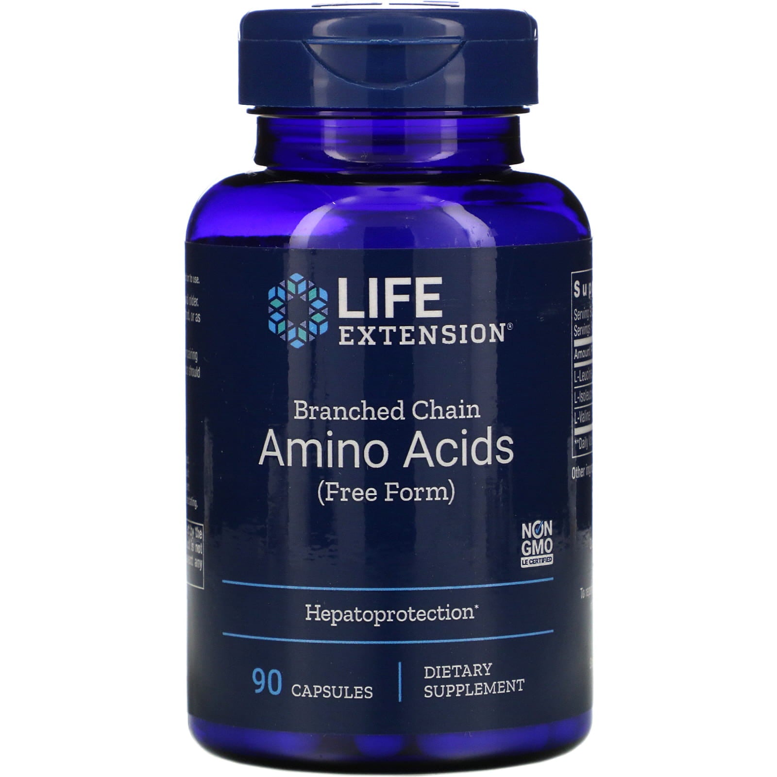 Acides aminés à chaîne ramifiée bcaa 90 capsules LIFE EXTENSION