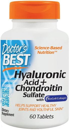 Acide hyaluronique et sulfate de chondroïtine avec collagène biocellulaire 60 comprimés DOCTOR'S BEST