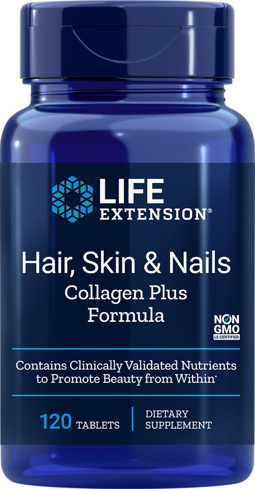Cheveux peau & ongles collagène plus formule 120 comprimés LIFE EXTENSION