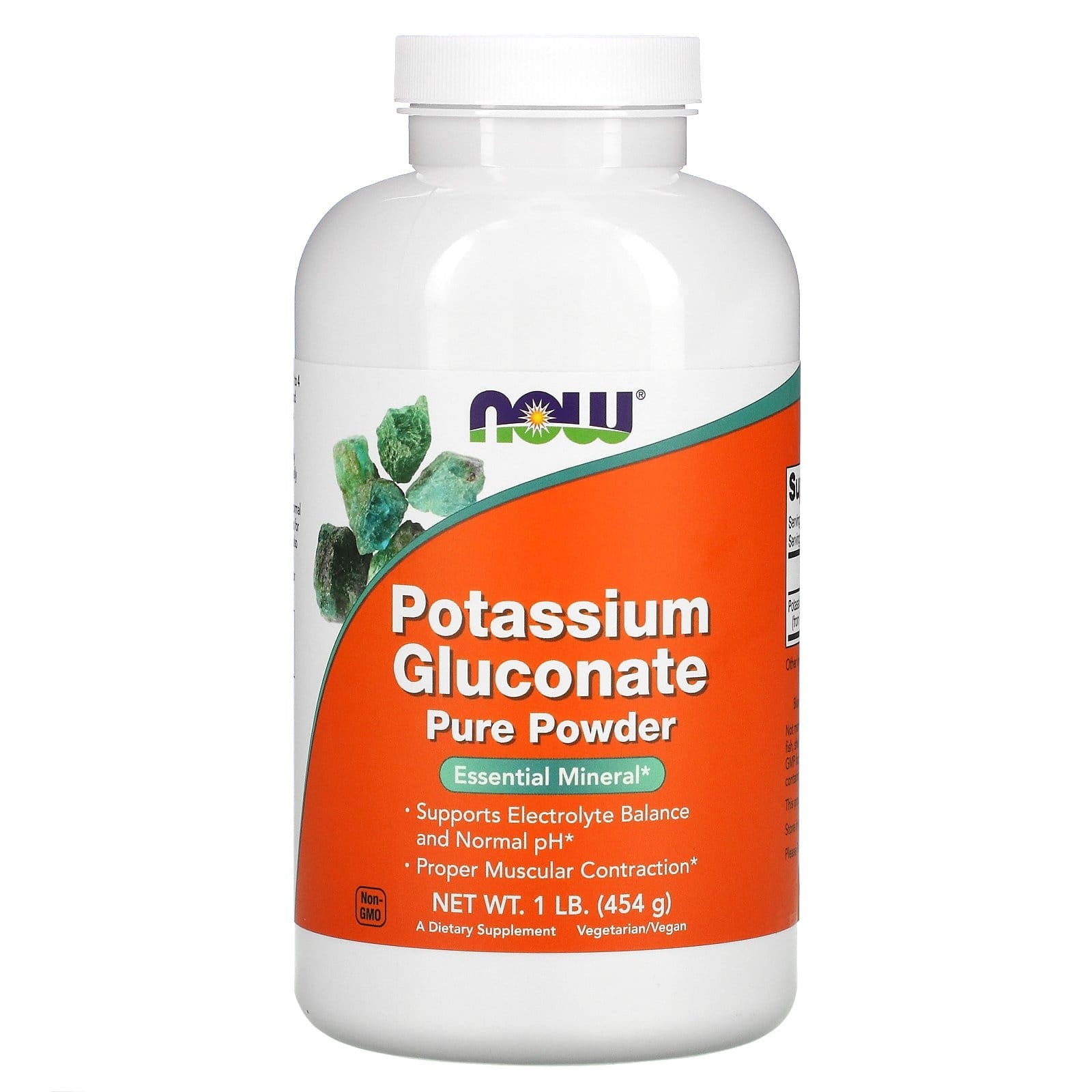 Poudre de gluconate de potassium Gluconate de potassium 454 g NOW FOODS