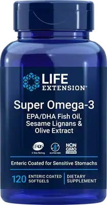 Super OMEGA - 3 EPA/DHA aux lignanes de sésame et extrait d'olive 120 capsules LIFE EXTENSION