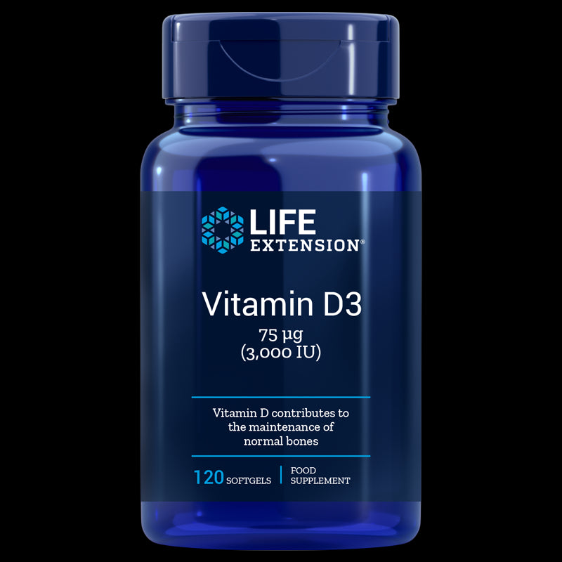 Vitamine D3 3000 ui 120 gélules PROLONGATION DE VIE