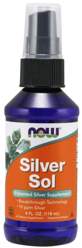 Argent colloïdal argent sol argent 10 ppm 118 ml NOW FOODS