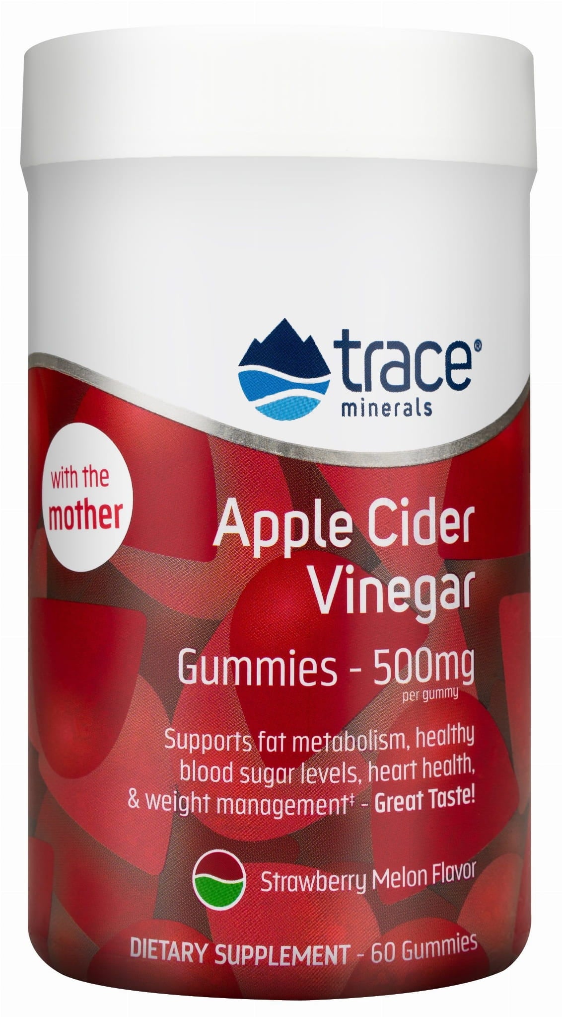 Vinaigre de cidre de pomme sous forme de gommes au vinaigre de cidre de pomme 60 gelées d'OLIGO-MINÉRAUX