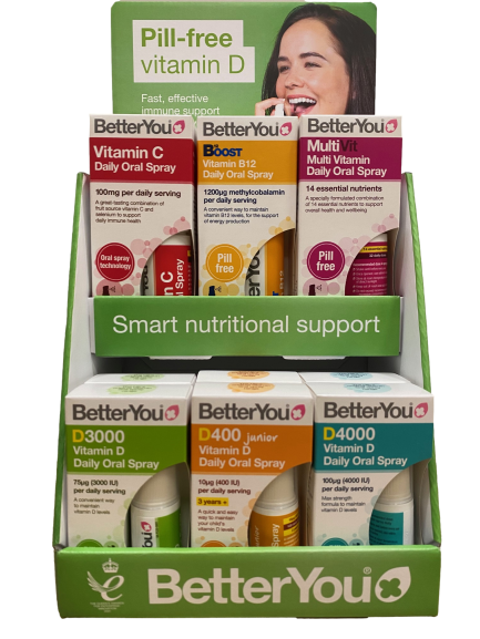 Sprays vitaminés set top 6 produits + présentoir 6 x 2 BETTERYOU