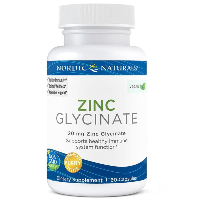 Glycinate de zinc zinc 60 gélules NORDIC NATURALS