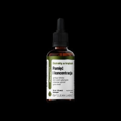 Extraits en gouttes pour mémoire et concentration sans gluten 30 ml - PHARMOVIT