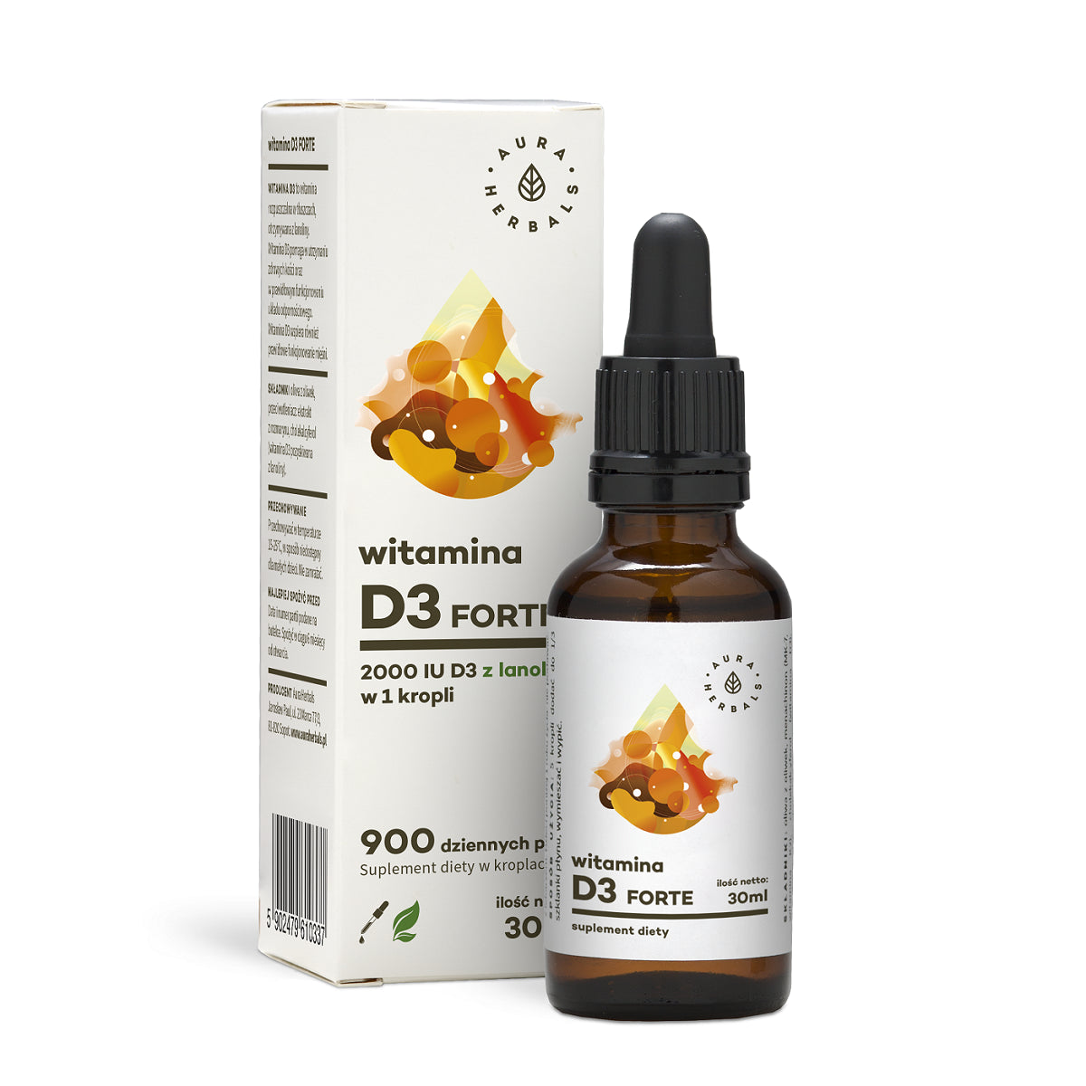 Vitamine D3 FORTE en gouttes de 30 ml AURA HERBALS