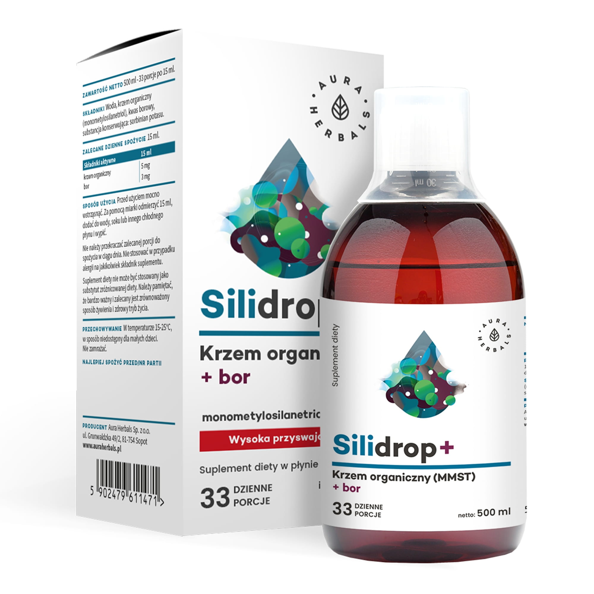 Silidropi silicium et acide borique 500 ml AURA HERBALS