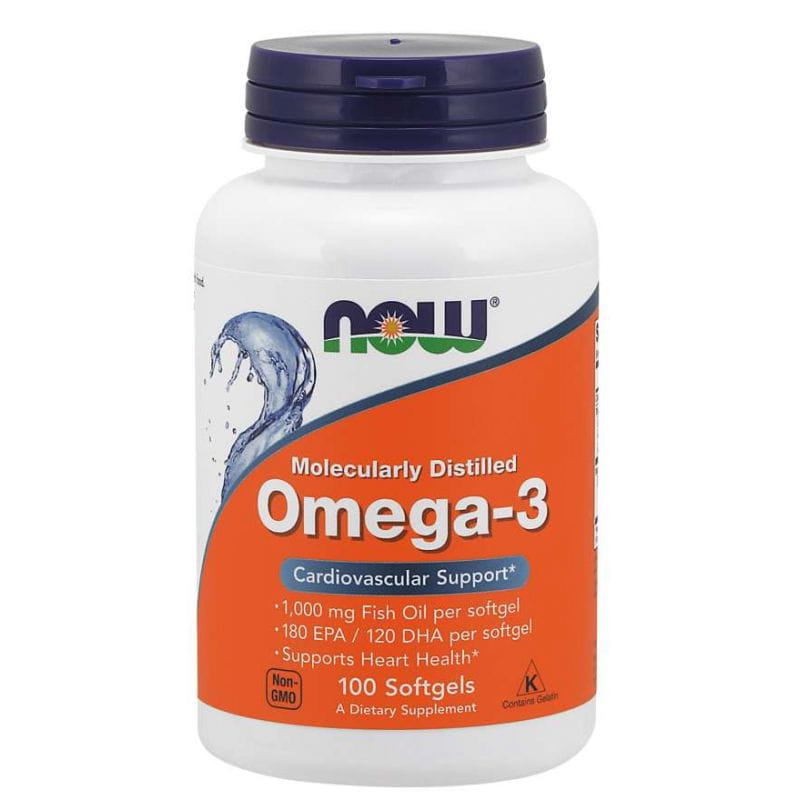 OMEGA 3 DHA 120 MG et EPA 180 MG 100 gélules NOW FOODS