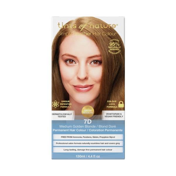 Teinture capillaire naturelle - 7d blond moyen doré TINTS OF NATURE