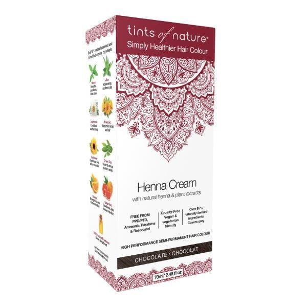 Teinture capillaire semi-permanente en crème au henné - TINTS OF NATURE chocolat