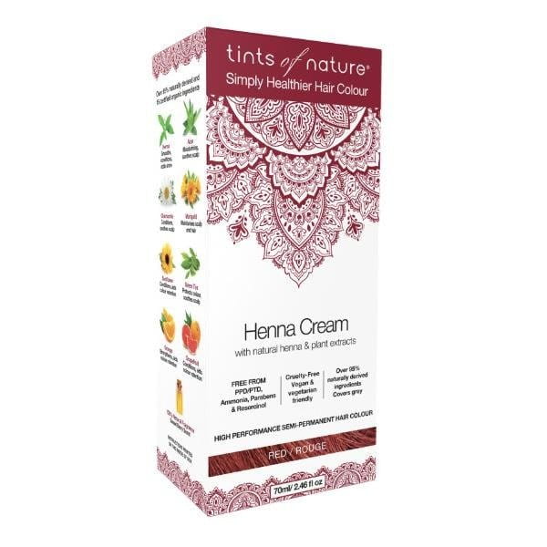 Teinture capillaire semi-permanente en crème au henné - rouge TINTS OF NATURE