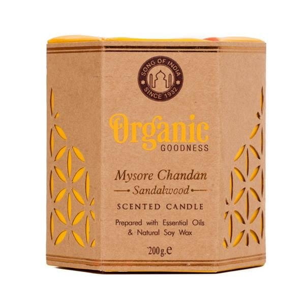 Bougie parfumée soja - mysore chandan bois de santal 200g - SONG OF INDIA