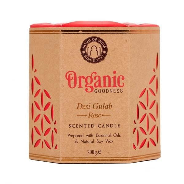 Bougie parfumée au soja - desi gulab rose 200g - SONG OF INDIA