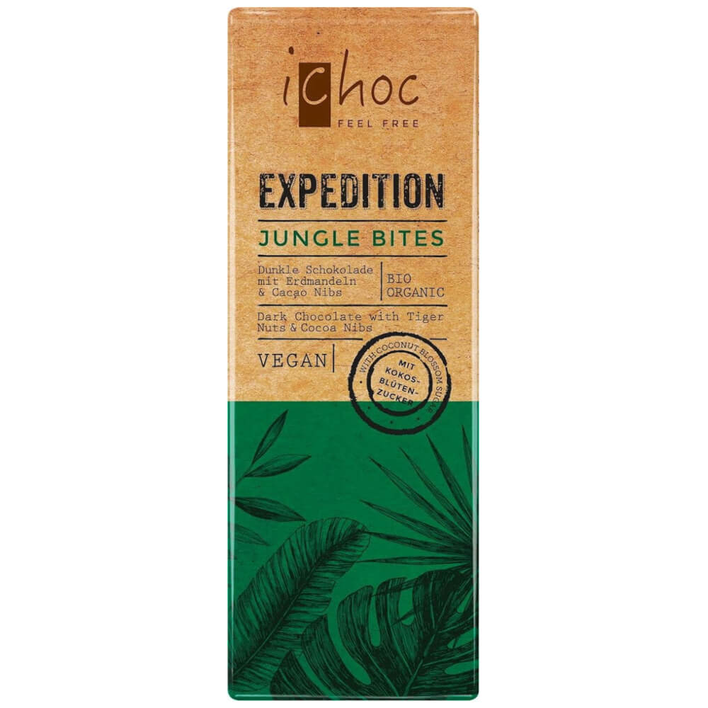 Chocolat noir Ichoc aux souchets et cacao concassé BIO 50g - ICHOC