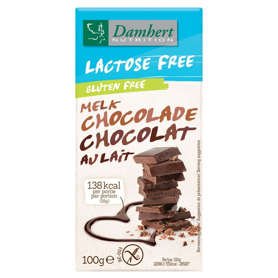 Chocolat au lait sans lactose ni gluten 100g DAMHERT