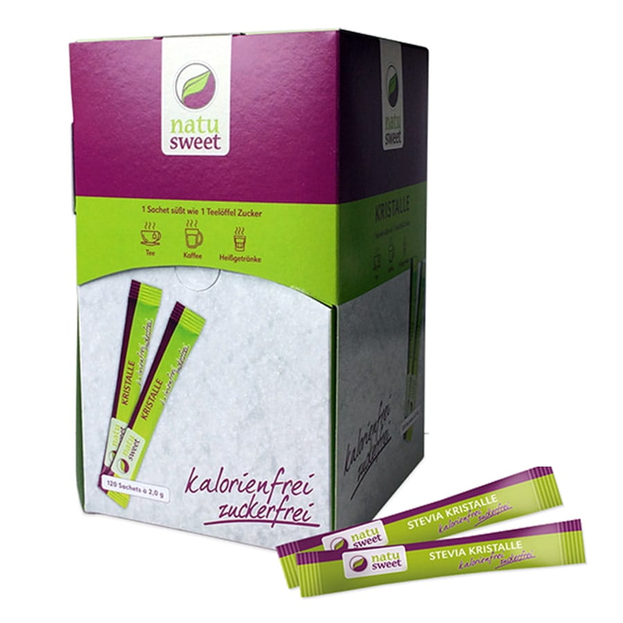 Cristaux de Stevia en sachets 120 pcs x 2g NATUSWEET